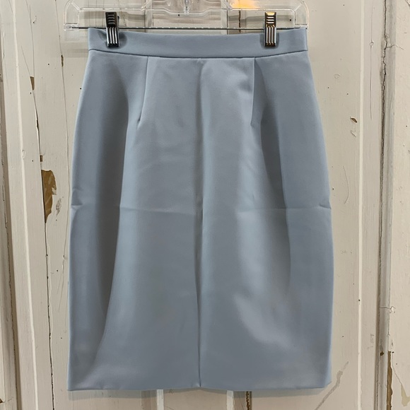 Vintage Black Tie Oleg Cassini Powder Blue Skirt - Picture 1 of 6